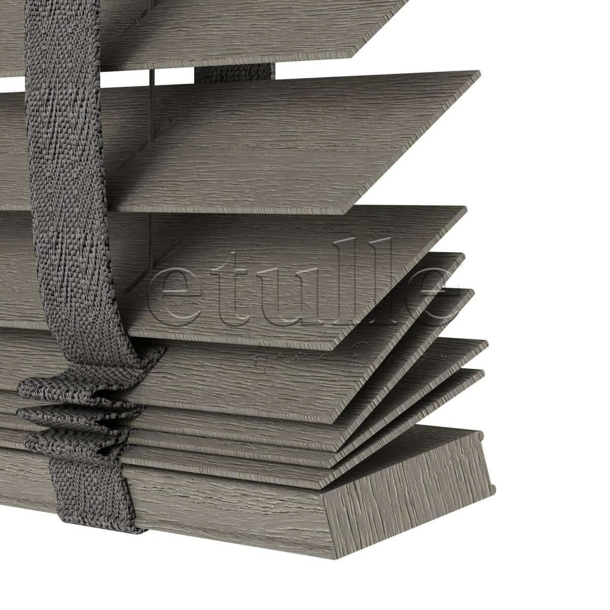 50 MM Meriwood Füme Ahşap Jaluzi - Görsel 1