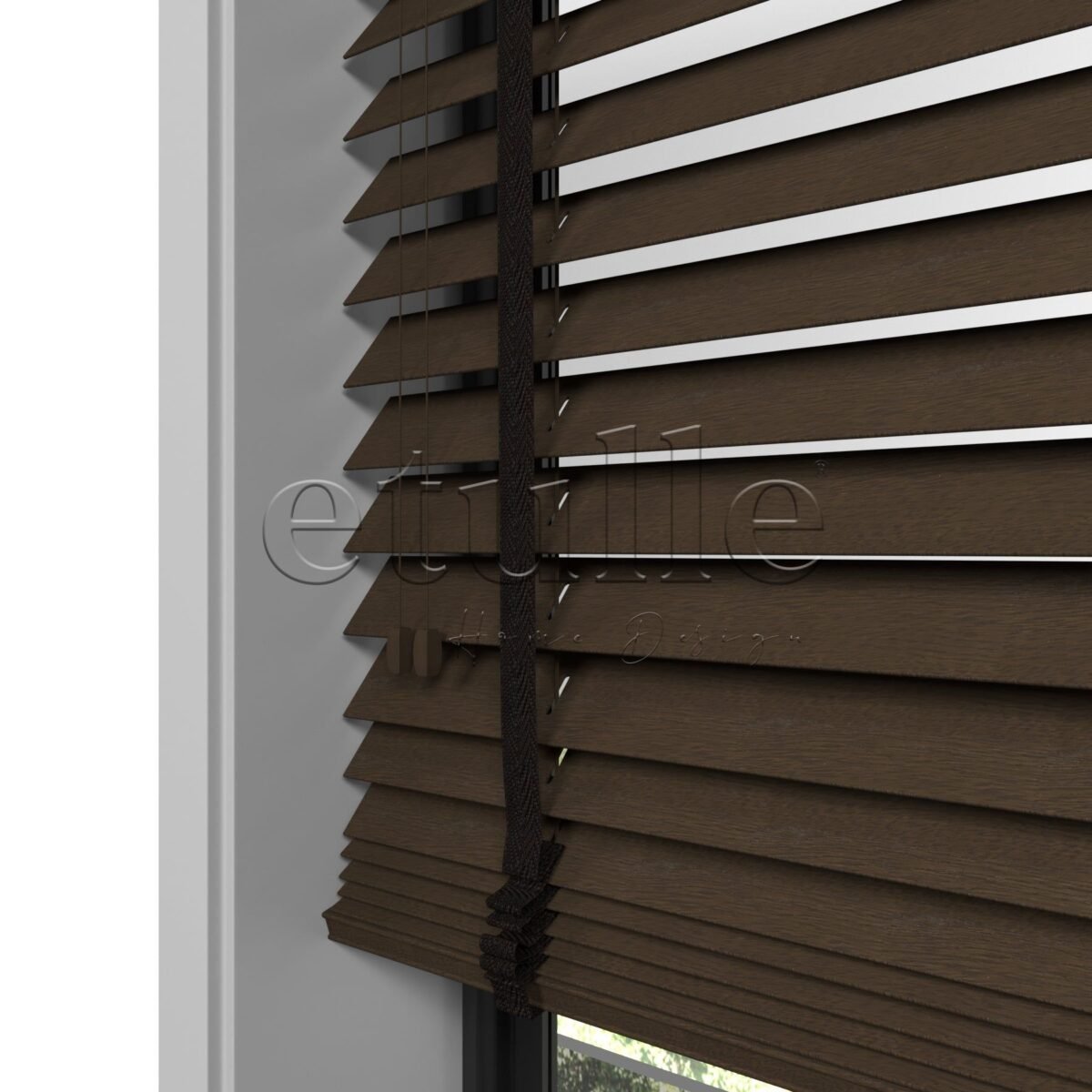 50 MM Meriwood Kahve Ahşap Jaluzi - Görsel 1
