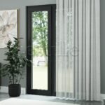 Açık Gri Modern Petek Dokulu Keten Efekli Dökümlü Düz Tül Perde | Soleil - Görsel 3