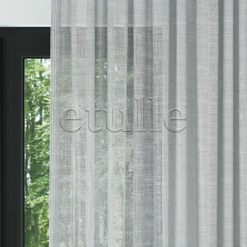 Açık Gri Trend File Kalın Dekoratif Düz Tül Perde | Muse