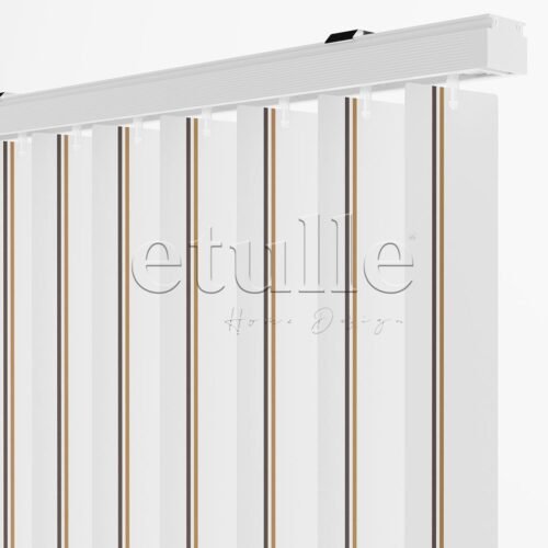 Açık Kahverengi - Kahverengi Çizgili PVC Dikey Perde
