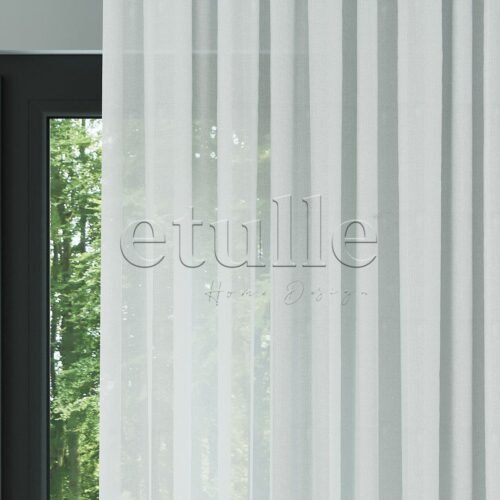 Beyaz Modern Krep Dokulu Dökümlü Düz Tül Perde | Nimbus