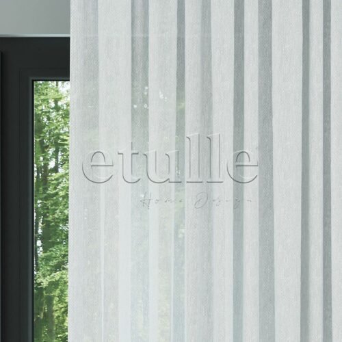 Beyaz Modern Petek Dokulu Keten Efekli Dökümlü Düz Tül Perde | Soleil