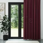 Bordo Naturel Keten Fon Perde | Casual - Görsel 2
