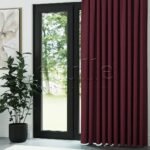 Bordo Naturel Keten Fon Perde | Casual - Görsel 3