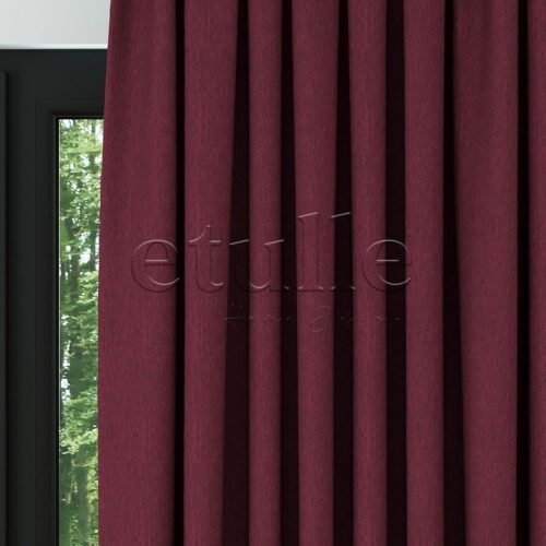 Bordo Naturel Kırçıllı Keten Fon Perde | Casual