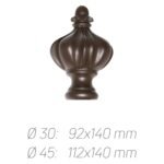 Rustik Perde Borusu 30 mm - Kahverengi Eskitme Metal - Taç - Görsel 2