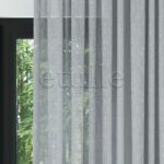 Gri Folded Keten Düz Tül Perde | Mistra