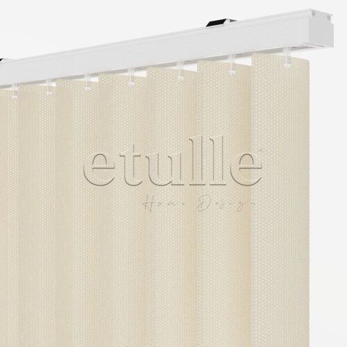 Krem Oval Perfore PVC Dikey Perde