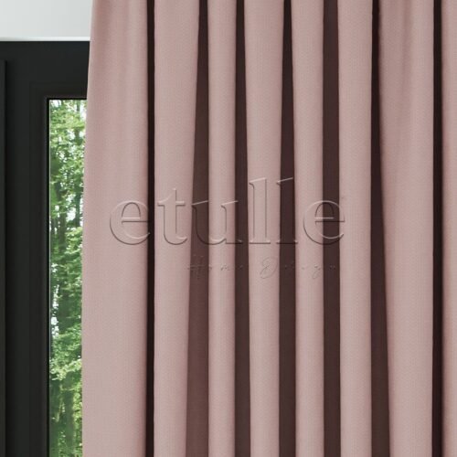 Pembe Modern Balık Sırtı Desenli Fon Perde | Cirrus