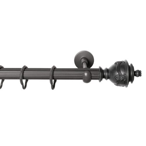 Rustik Perde Borusu 30 mm - Antrasit Eskitme Metal - Fiyonklu Vazo